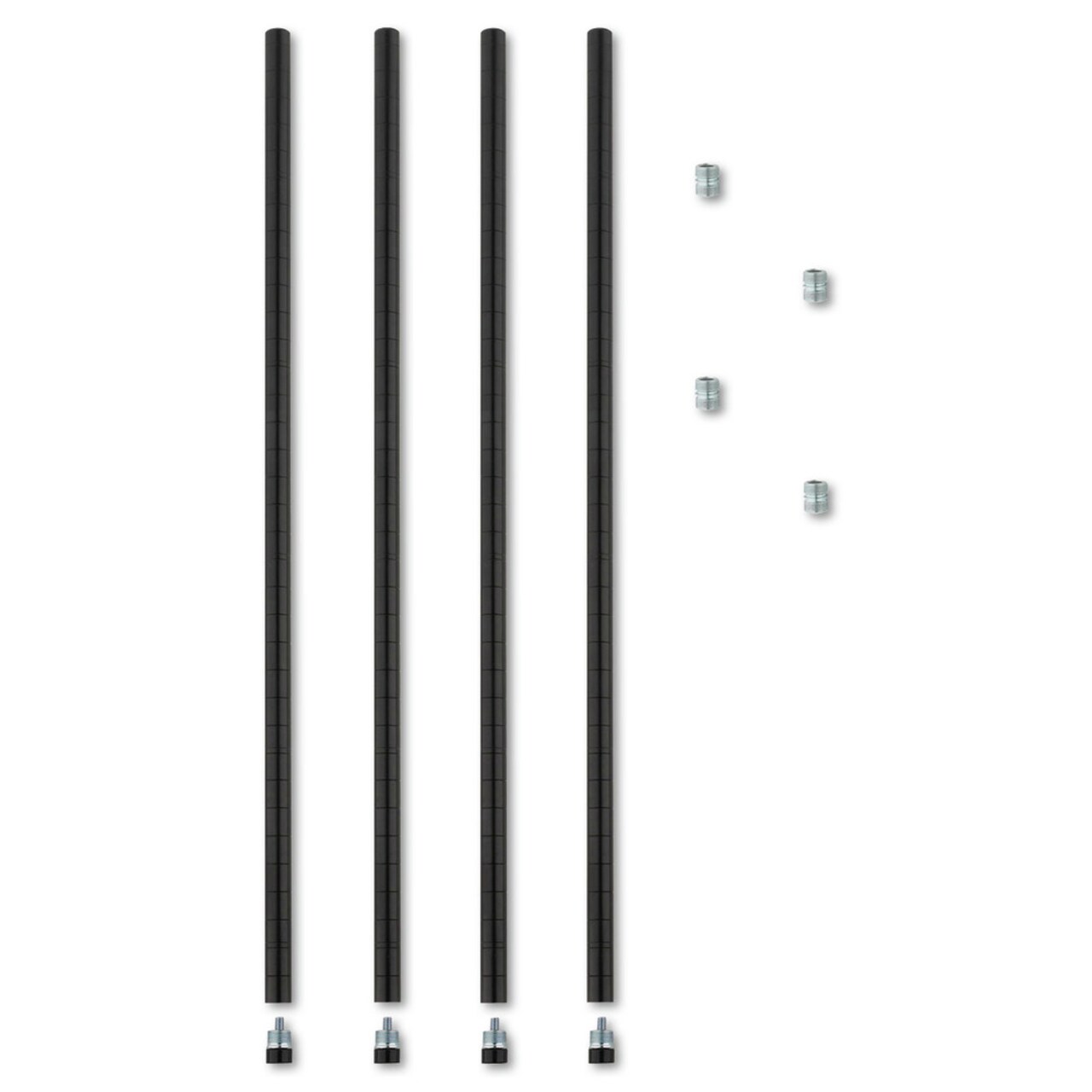 Alera 36 in. Stackable Posts For Wire Shelving - Black (4/Pack)